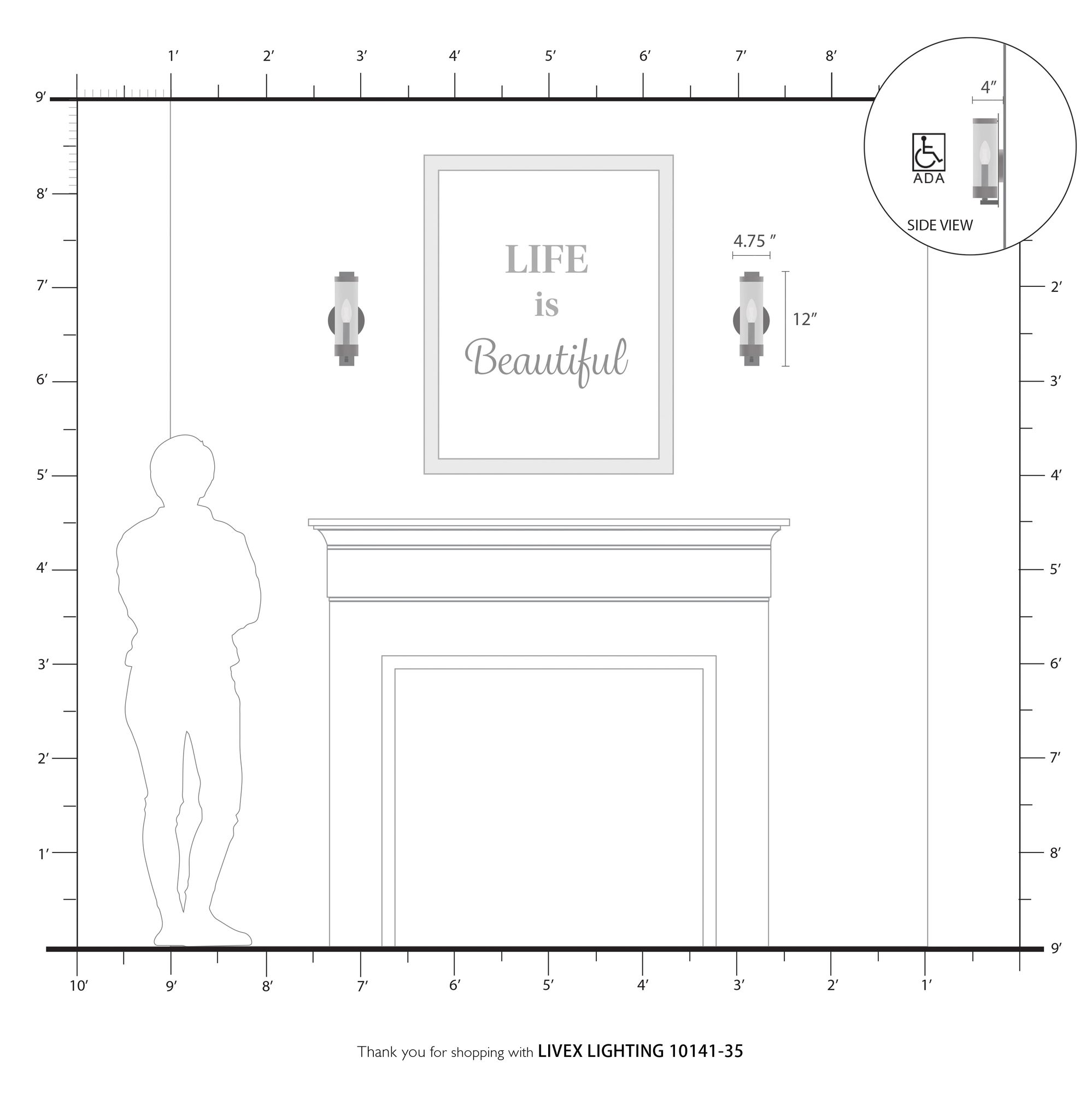 Castleton 1 Light Polished Nickel Wall Sconce