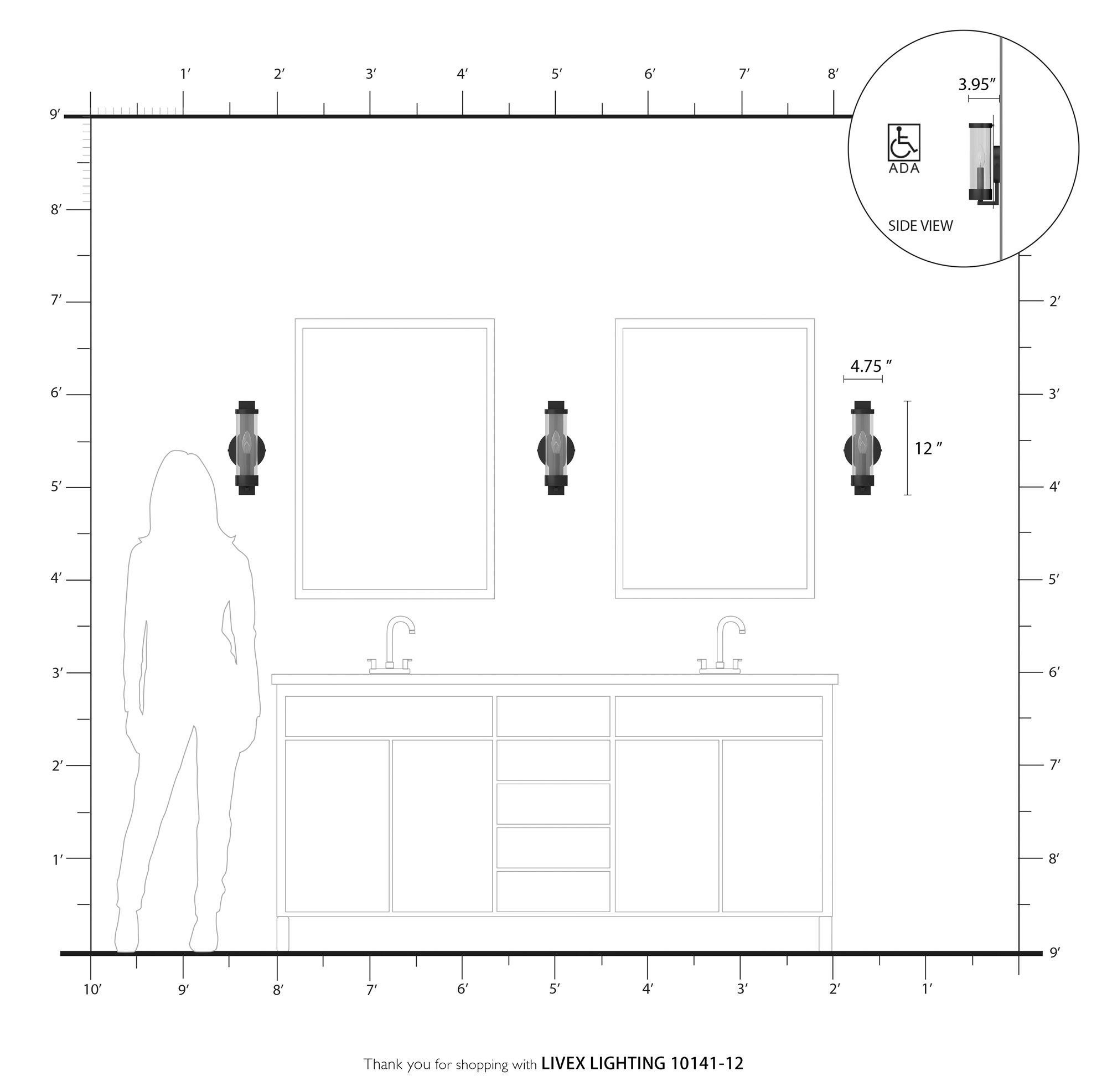 Castleton 1 Light Satin Brass ADA Single Sconce
