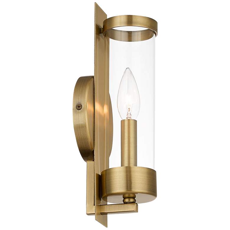 Image 1 Castleton 12" High Antique Brass Wall Sconce