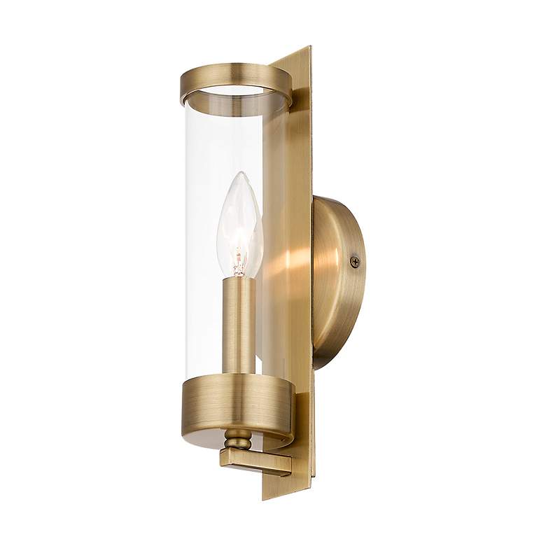 Image 6 Castleton 12" High Antique Brass Wall Sconce more views