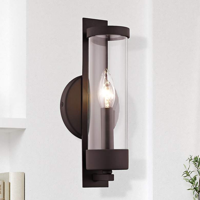 Image 2 Castleton 12" High Bronze Wall Sconce