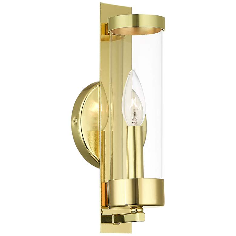 Image 3 Castleton 12" High Polished Brass Wall Sconce