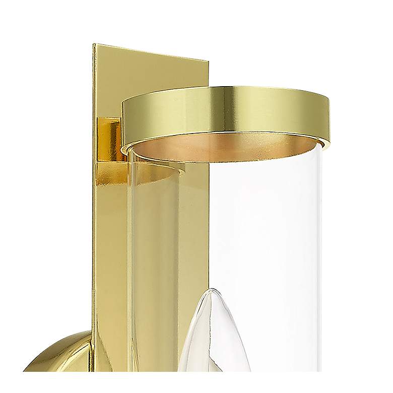 Image 4 Castleton 12" High Polished Brass Wall Sconce more views