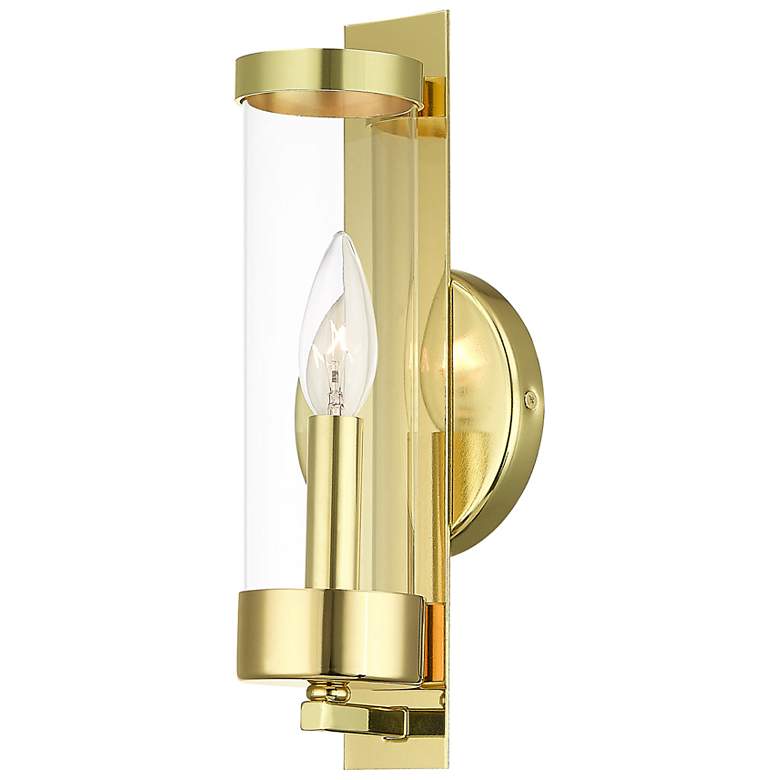 Image 5 Castleton 12" High Polished Brass Wall Sconce more views
