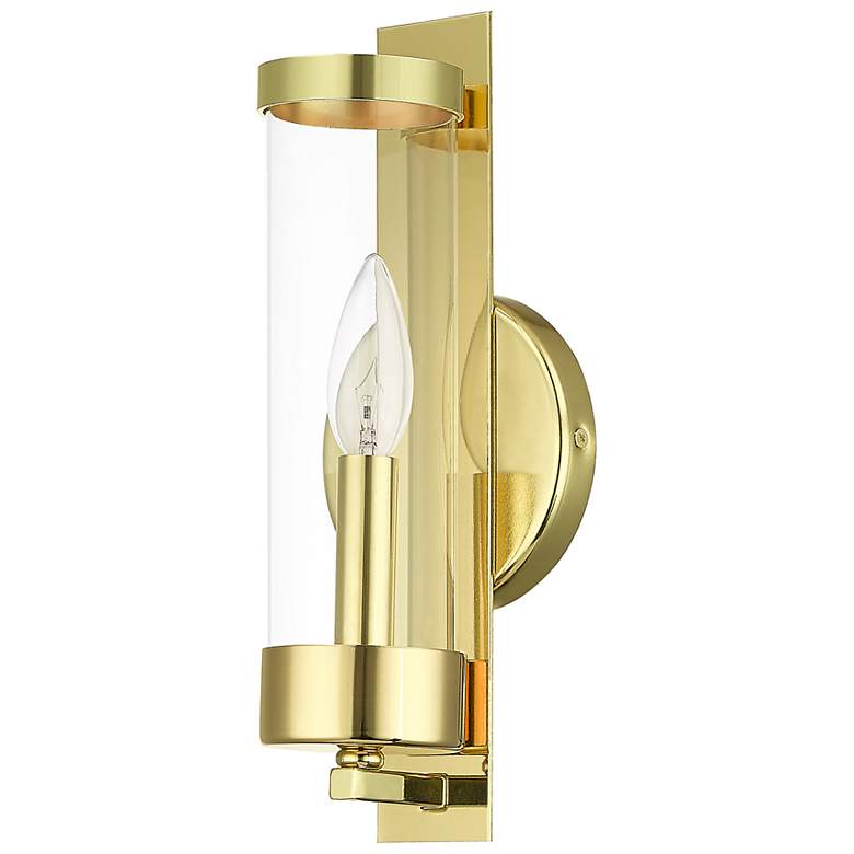 Image 6 Castleton 12" High Polished Brass Wall Sconce more views
