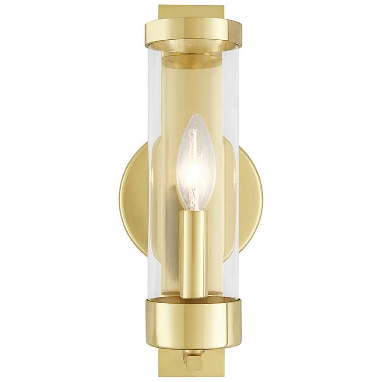 Image 7 Castleton 12" High Polished Brass Wall Sconce more views