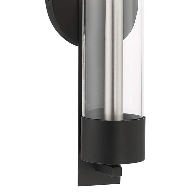 Image 4 Castleton 18" High Black and Cylinder Glass Wall Sconce more views