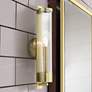Castleton 18"H Antique Brass and Cylinder Glass Wall Sconce