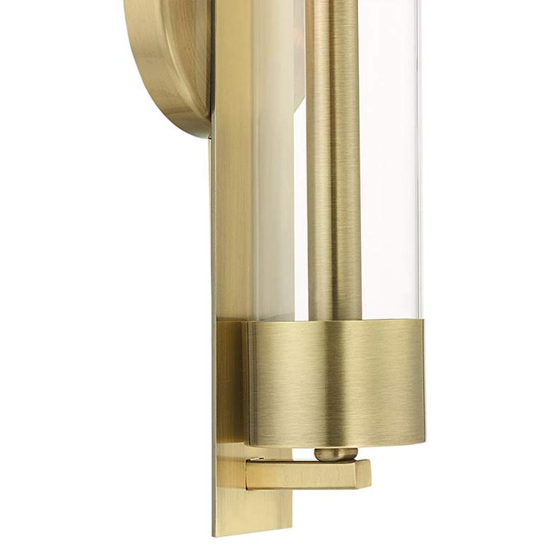 Image 4 Castleton 18"H Antique Brass and Cylinder Glass Wall Sconce more views