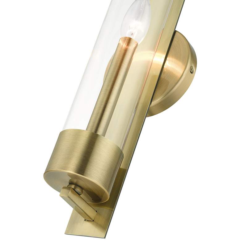 Image 6 Castleton 18"H Antique Brass and Cylinder Glass Wall Sconce more views