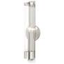 2_Castleton 18"H Brushed Nickel and Cylinder Glass Wall Sconce