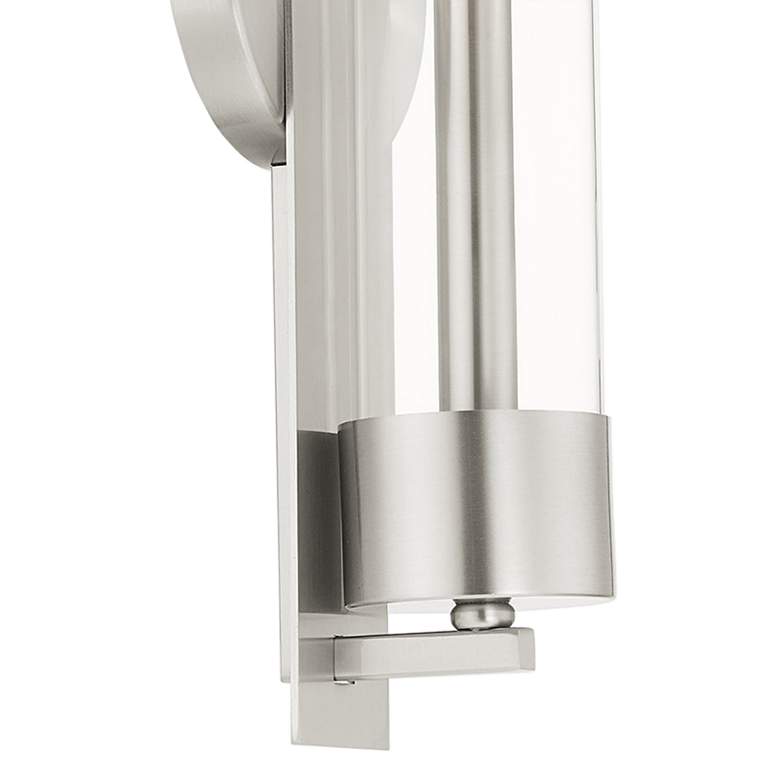 Image 4 Castleton 18"H Brushed Nickel and Cylinder Glass Wall Sconce more views