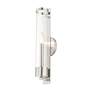 5_Castleton 18"H Brushed Nickel and Cylinder Glass Wall Sconce more views