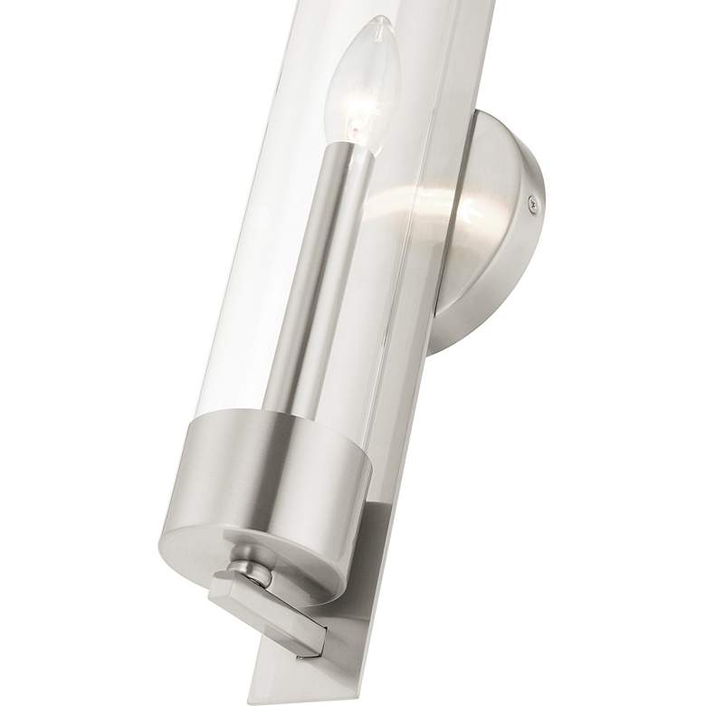 Image 6 Castleton 18"H Brushed Nickel and Cylinder Glass Wall Sconce more views