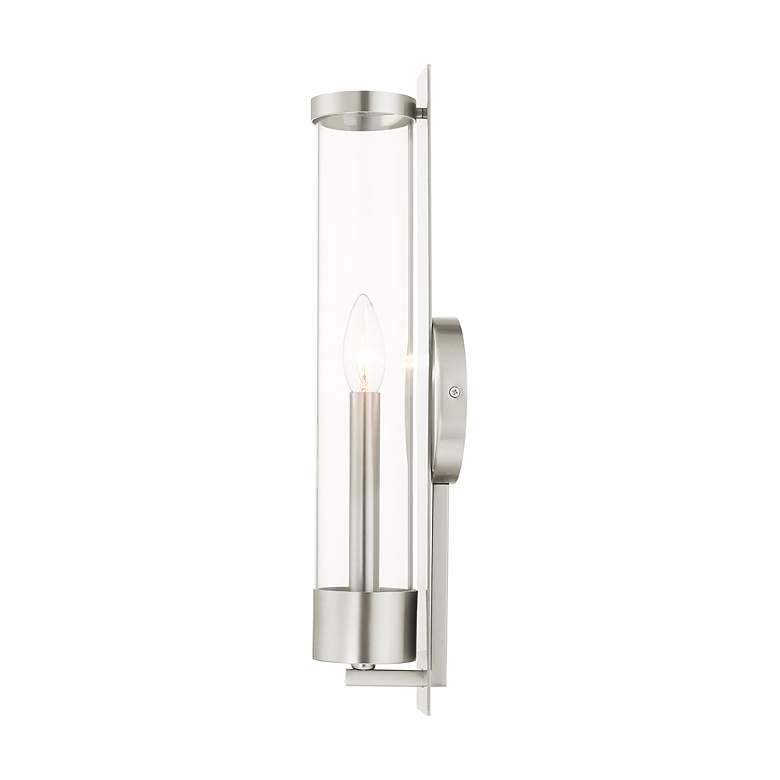Image 7 Castleton 18"H Brushed Nickel and Cylinder Glass Wall Sconce more views