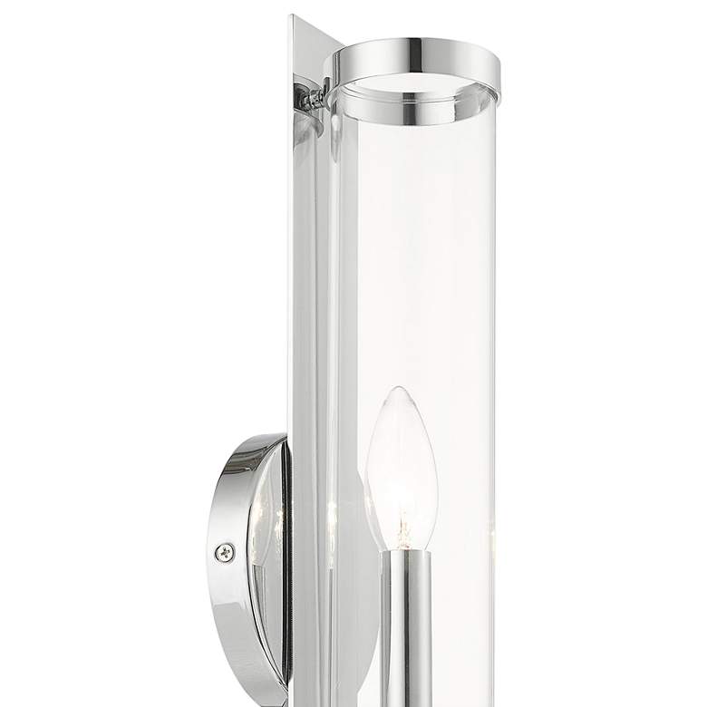 Image 3 Castleton 18 inchH Polished Chrome w/ Cylinder Glass Wall Sconce more views