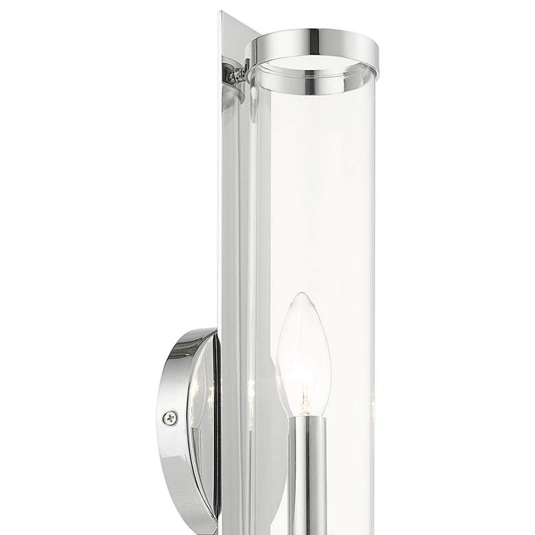 Image 3 Castleton 18"H Polished Chrome w/ Cylinder Glass Wall Sconce more views