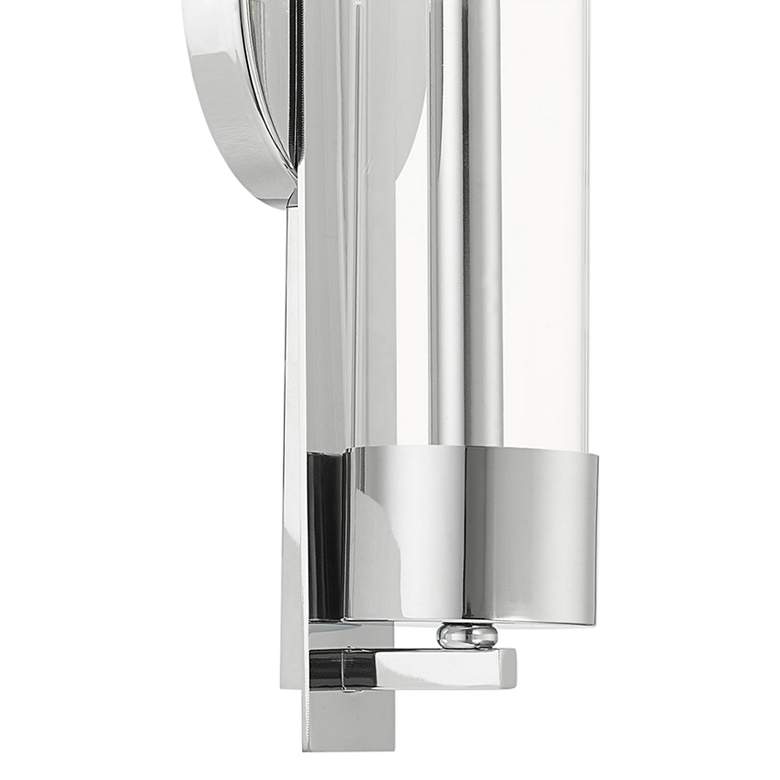 Image 4 Castleton 18"H Polished Chrome w/ Cylinder Glass Wall Sconce more views