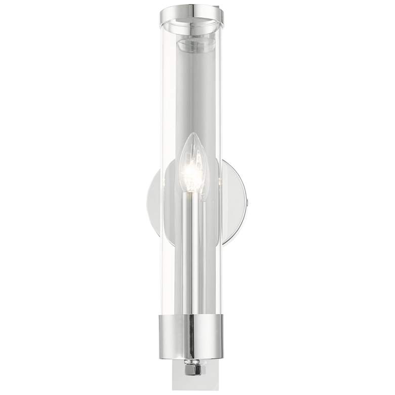 Image 5 Castleton 18 inchH Polished Chrome w/ Cylinder Glass Wall Sconce more views
