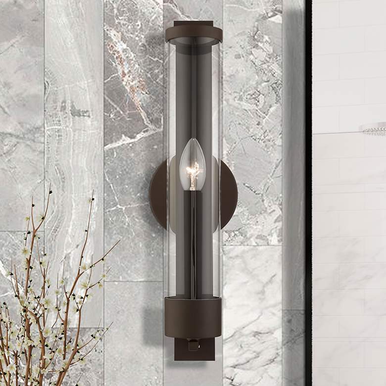 Image 1 Castleton Tall 1 Light Bronze ADA Single Sconce