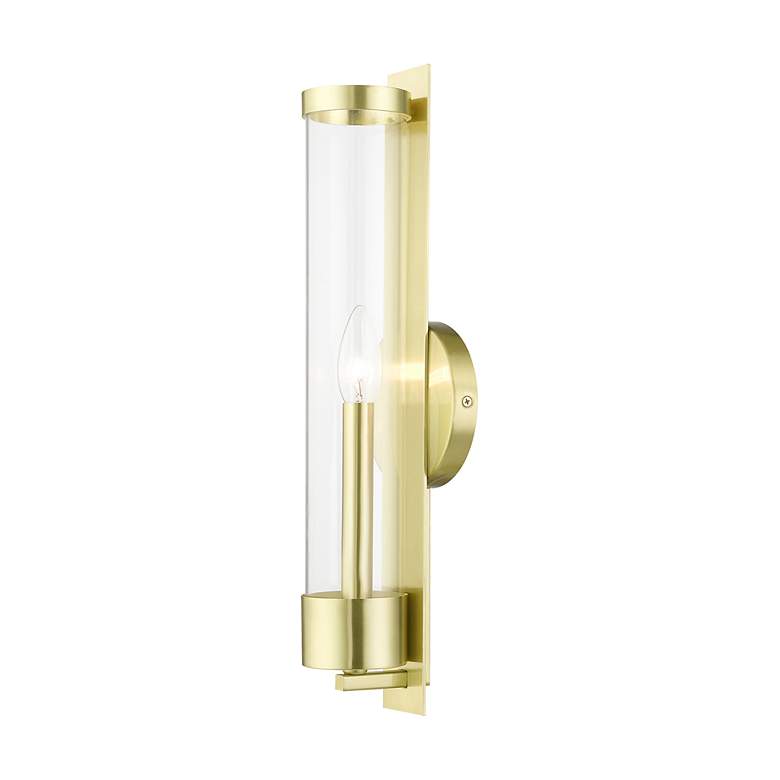 Image 7 Castleton Tall 1 Light Satin Brass ADA Sconce more views