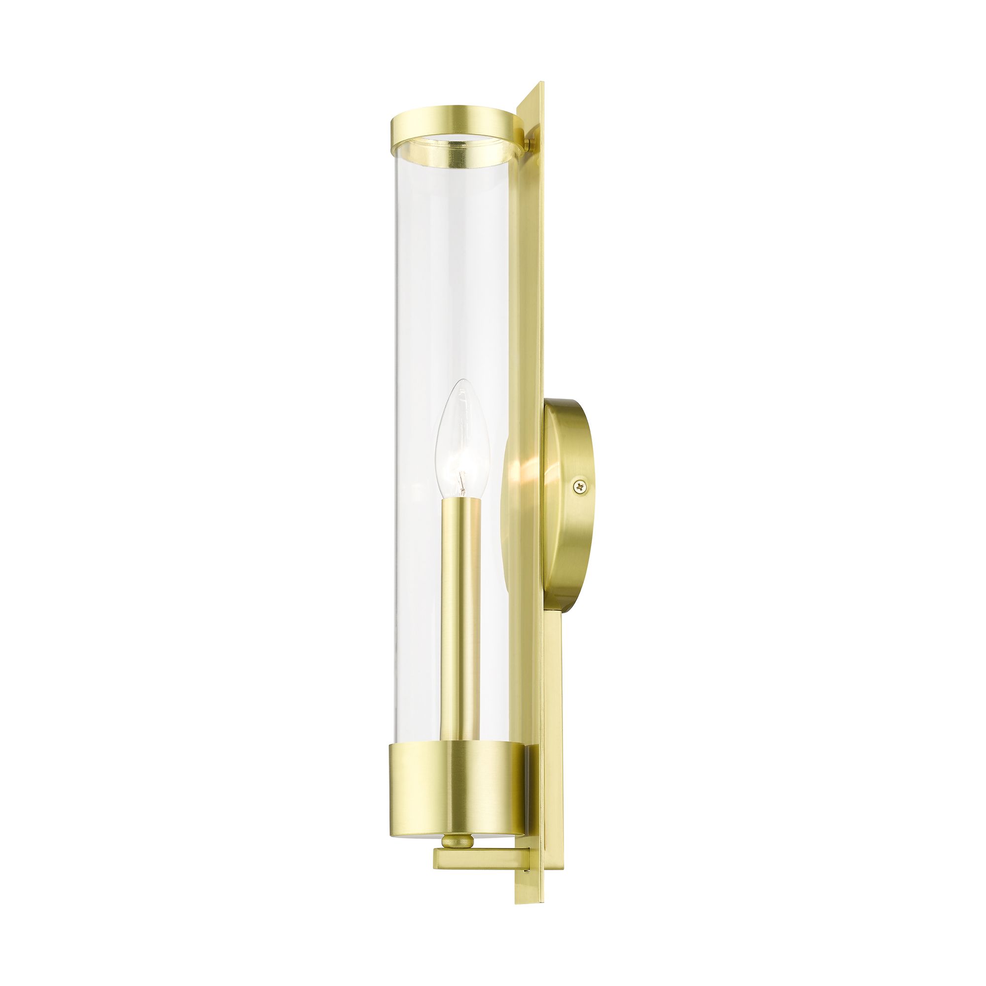 Castleton Tall 1 Light Satin Brass ADA Sconce