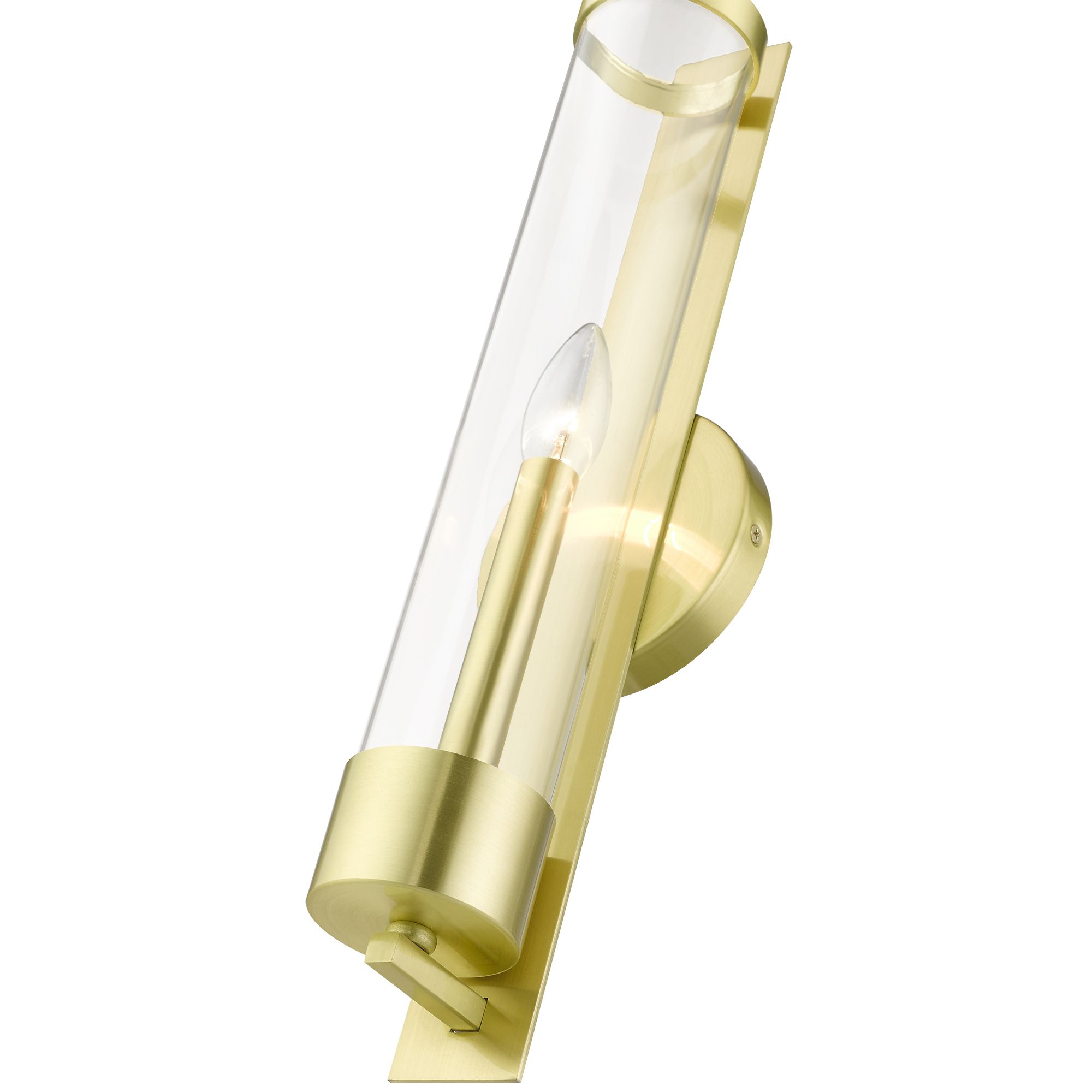 Castleton Tall 1 Light Satin Brass ADA Sconce