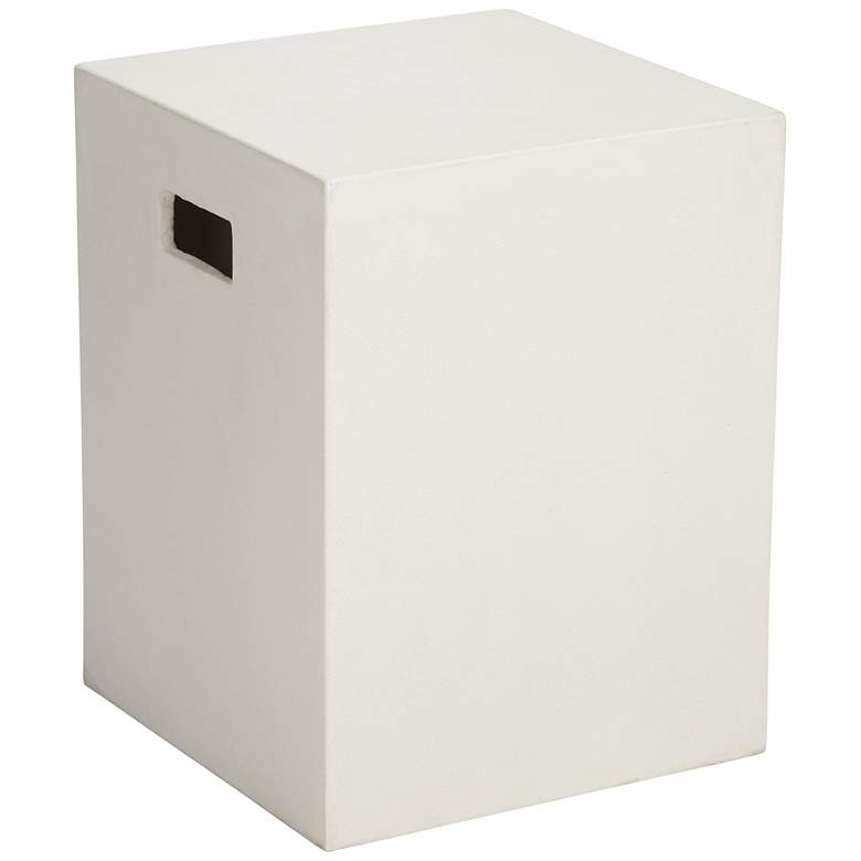 Image 1 Castor Ivory Concrete Outdoor Square End Table