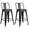 Castro 24" Distressed Black Back Counter Stool Set of 2