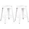 Castro 24" Distressed White Backless Counter Stool Set of 2