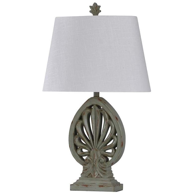 Image 1 Casual Brooch Design Table Lamp - Weathered Olive Finish