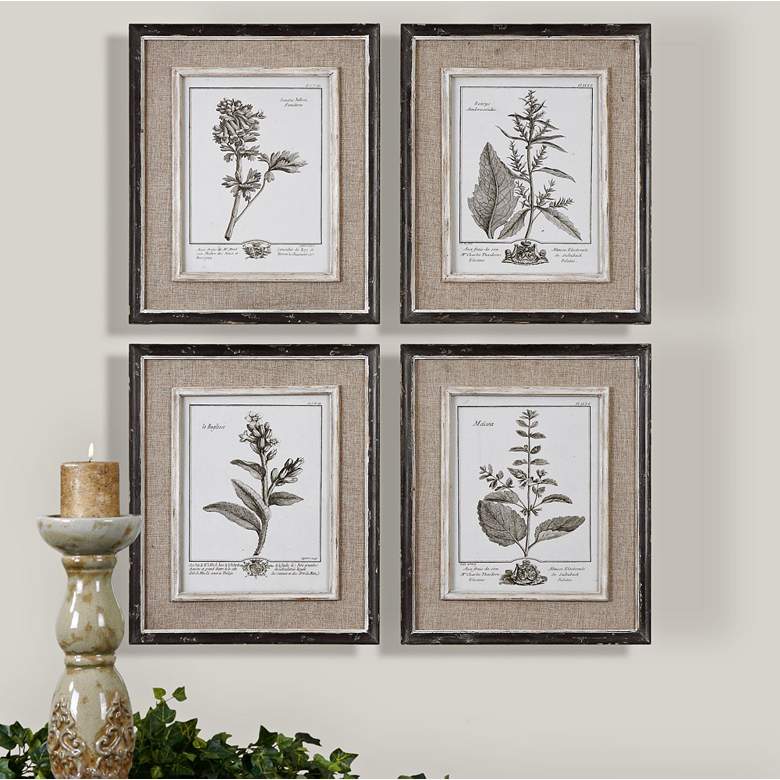 Image 1 Casual Gray Study 17 1/2 inch High 4-Piece Framed Wall Art Set