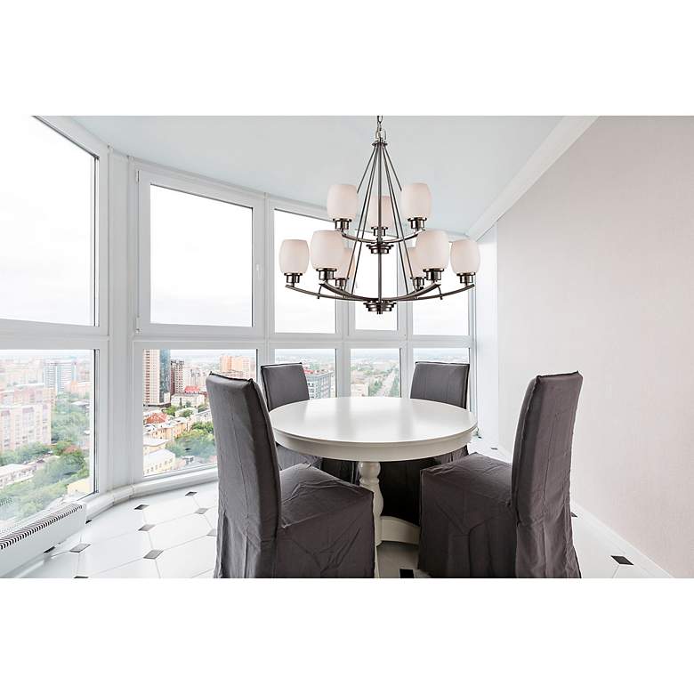 Image 3 Casual Mission 29" Wide Brushed Nickel 9-Light Chandelier more views
