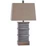 Casual Stacked Plate Design Table Lamp - Slate &amp; Sepia