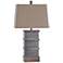Casual Stacked Plate Design Table Lamp - Slate & Sepia