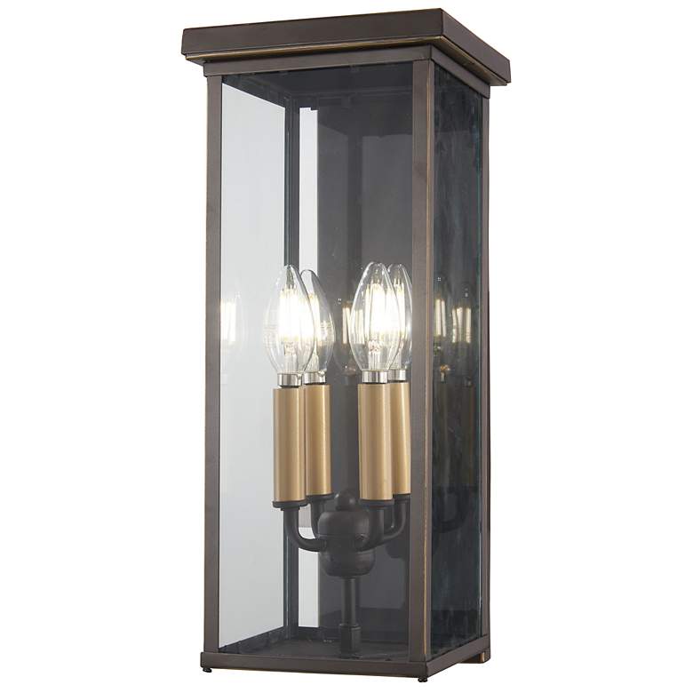 Image 2 Casway 17 inch High Oil-Rubbed Bronze Outdoor Pocket Wall Light