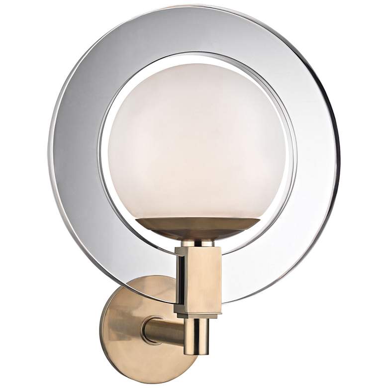 Image 1 Caswell 15 1/2" High Aged Brass LED Wall Sconce