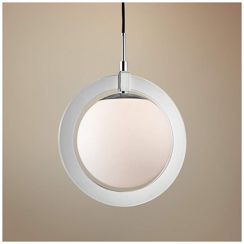 Image 1 Caswell 17 3/4" Wide Polished Nickel LED Pendant Light