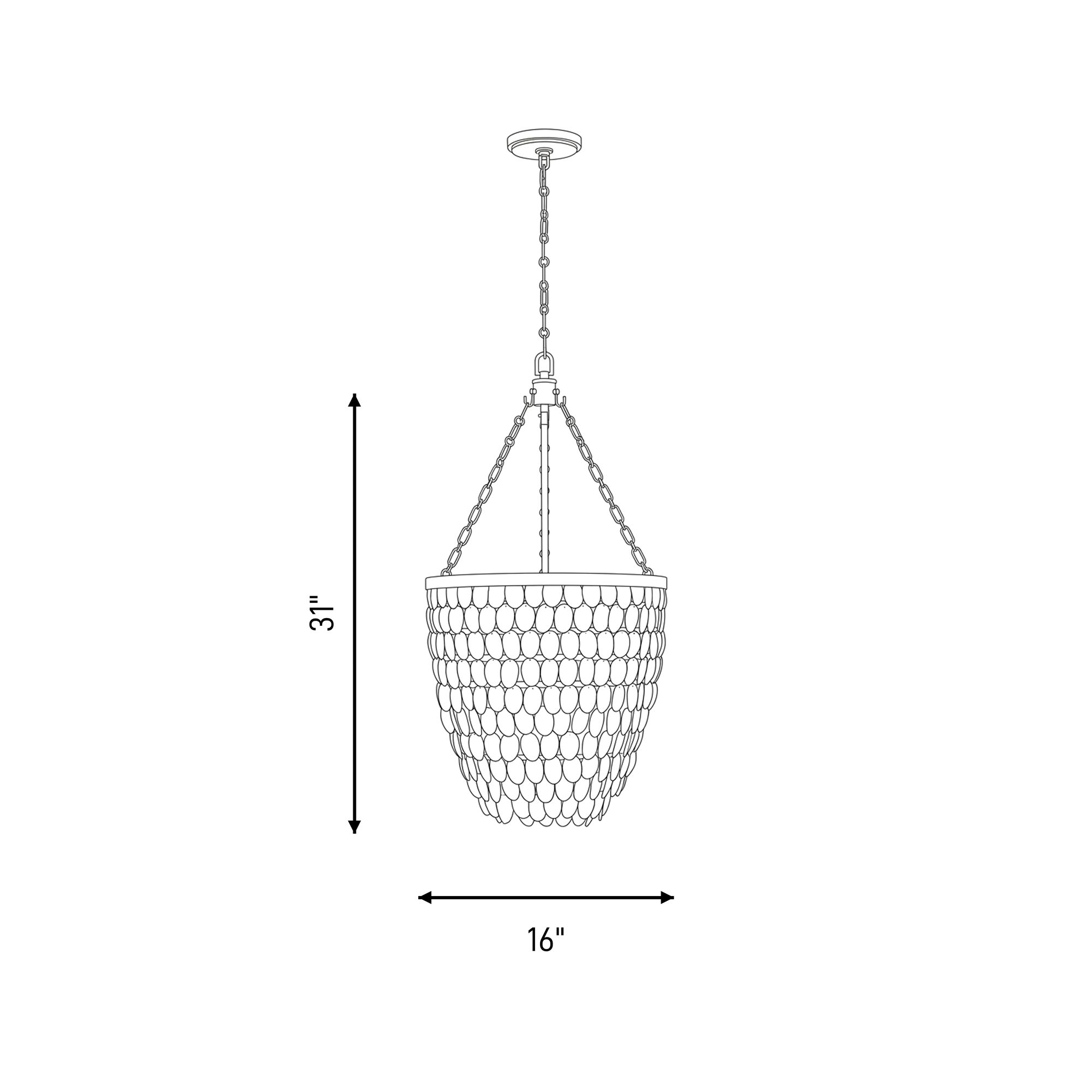 Catalan 4-Light Pendant in Warm Brass by Breegan Jane
