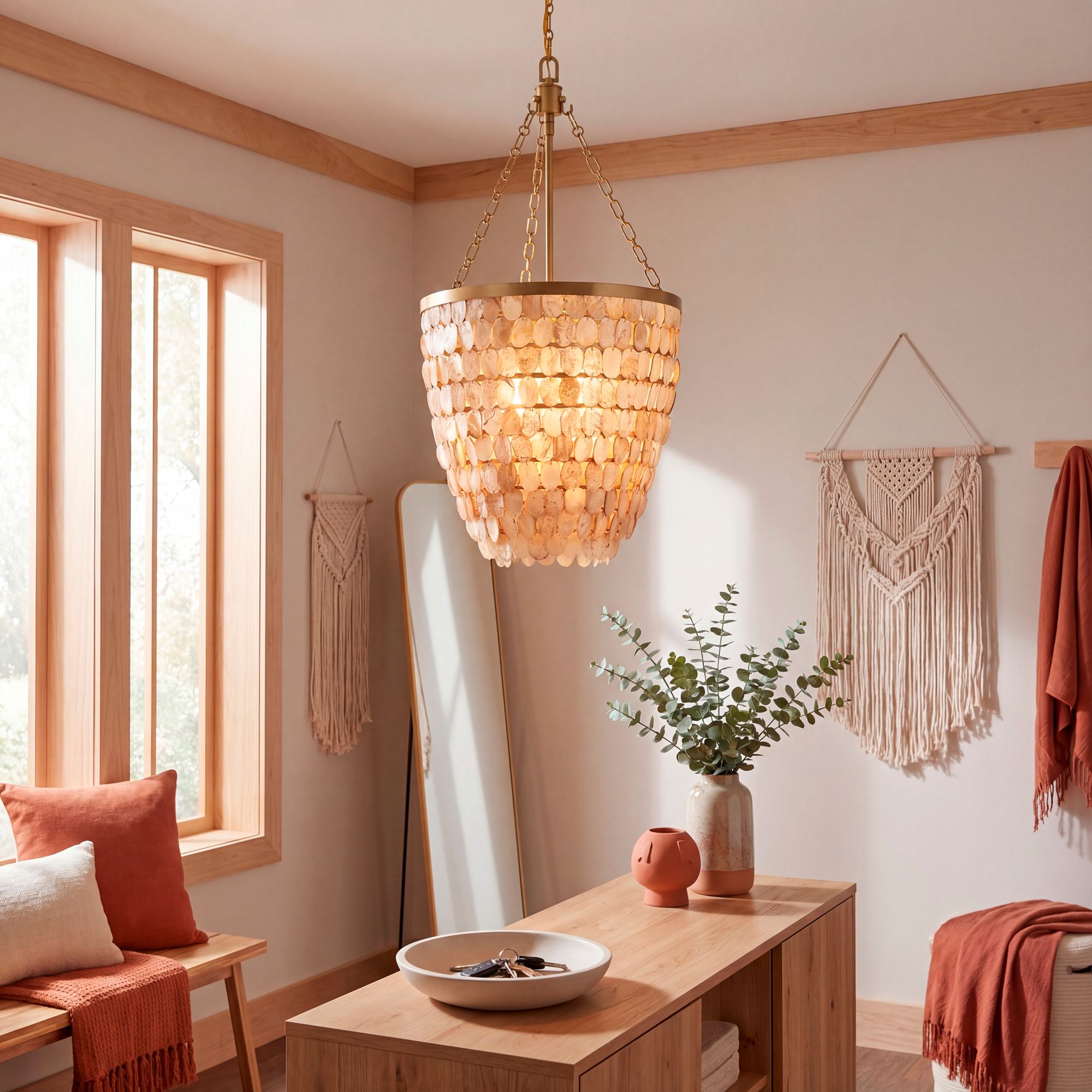 Catalan 4-Light Pendant in Warm Brass by Breegan Jane