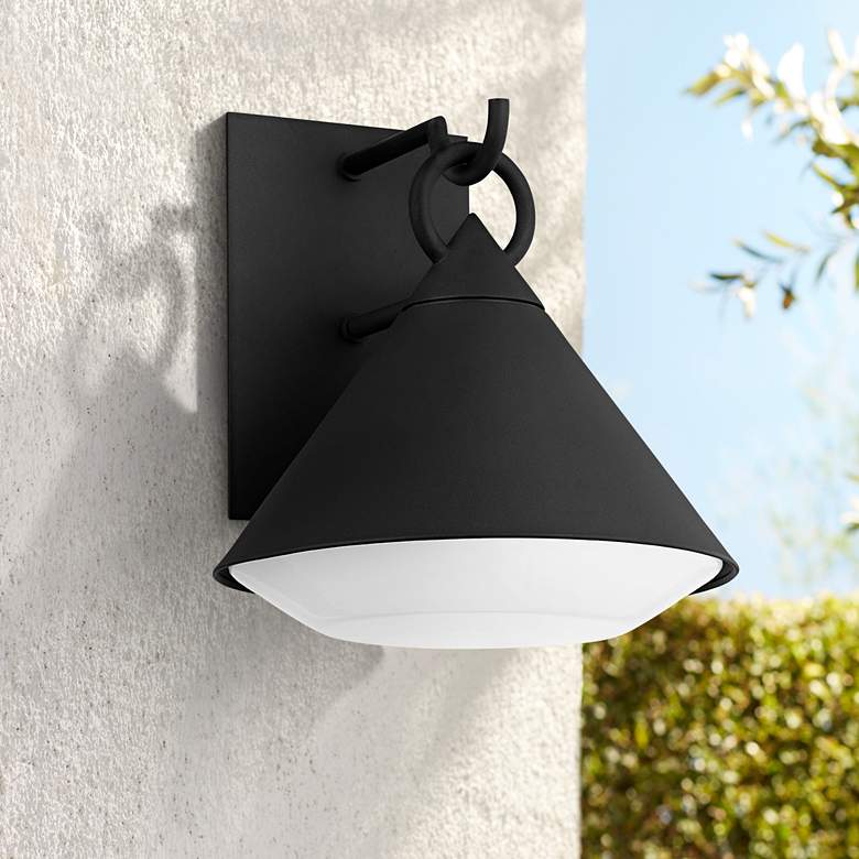 Image 1 Catalina 12 3/4 inch High Textured Black Outdoor Wall Light