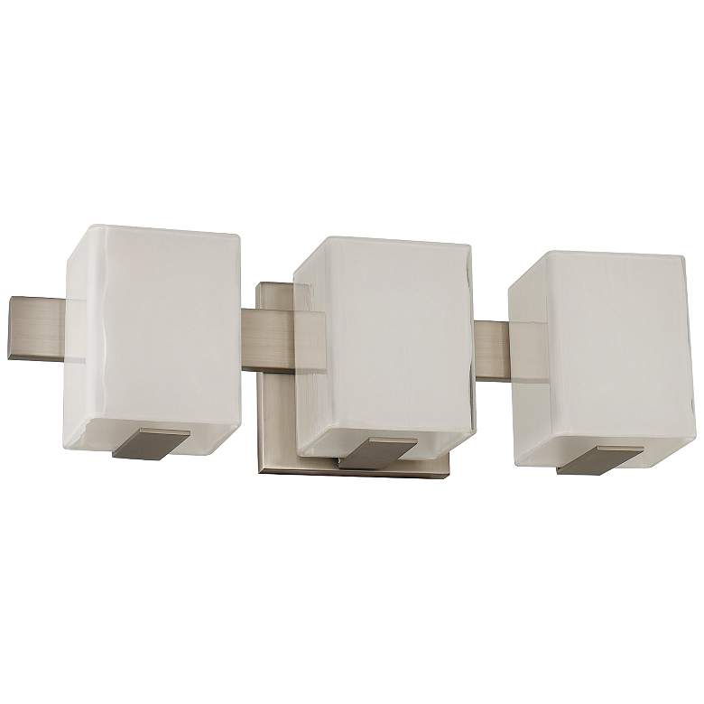 Image 2 Catalina 17 inch Wide Satin Nickel 3-LED Bath Light