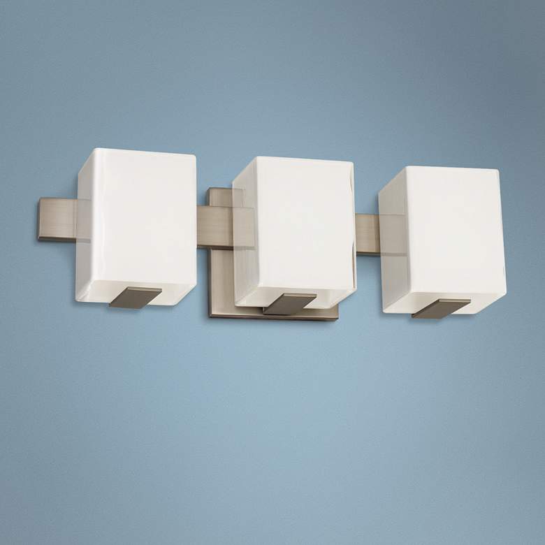 Image 1 Catalina 17" Wide Satin Nickel 3-LED Bath Light