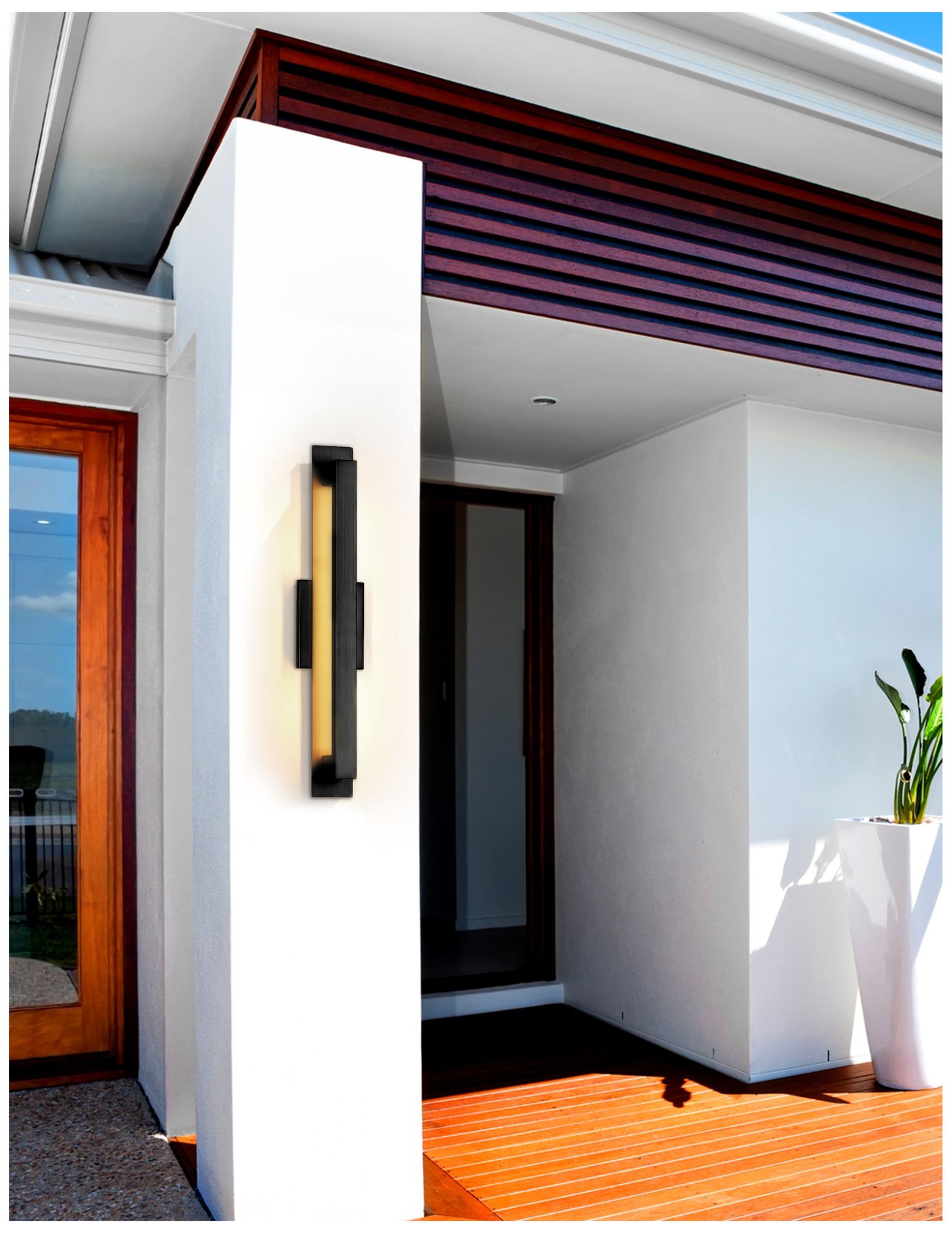 Image 4 Catalina 24" High Matte Black LED Outdoor Wall Sconce more views