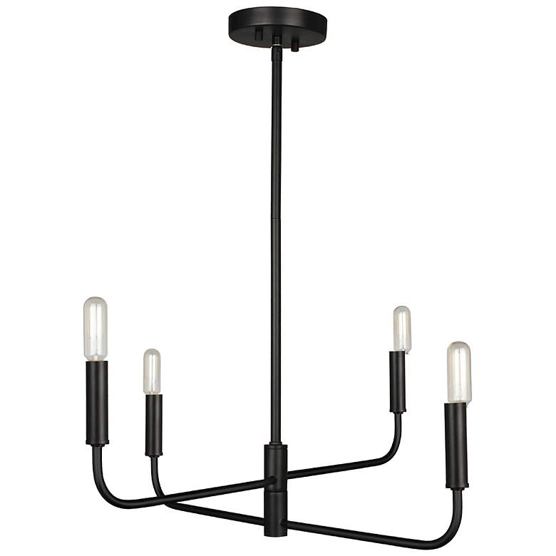 Image 2 Catalina 24" Wide Matte Black 4-Light Chandelier