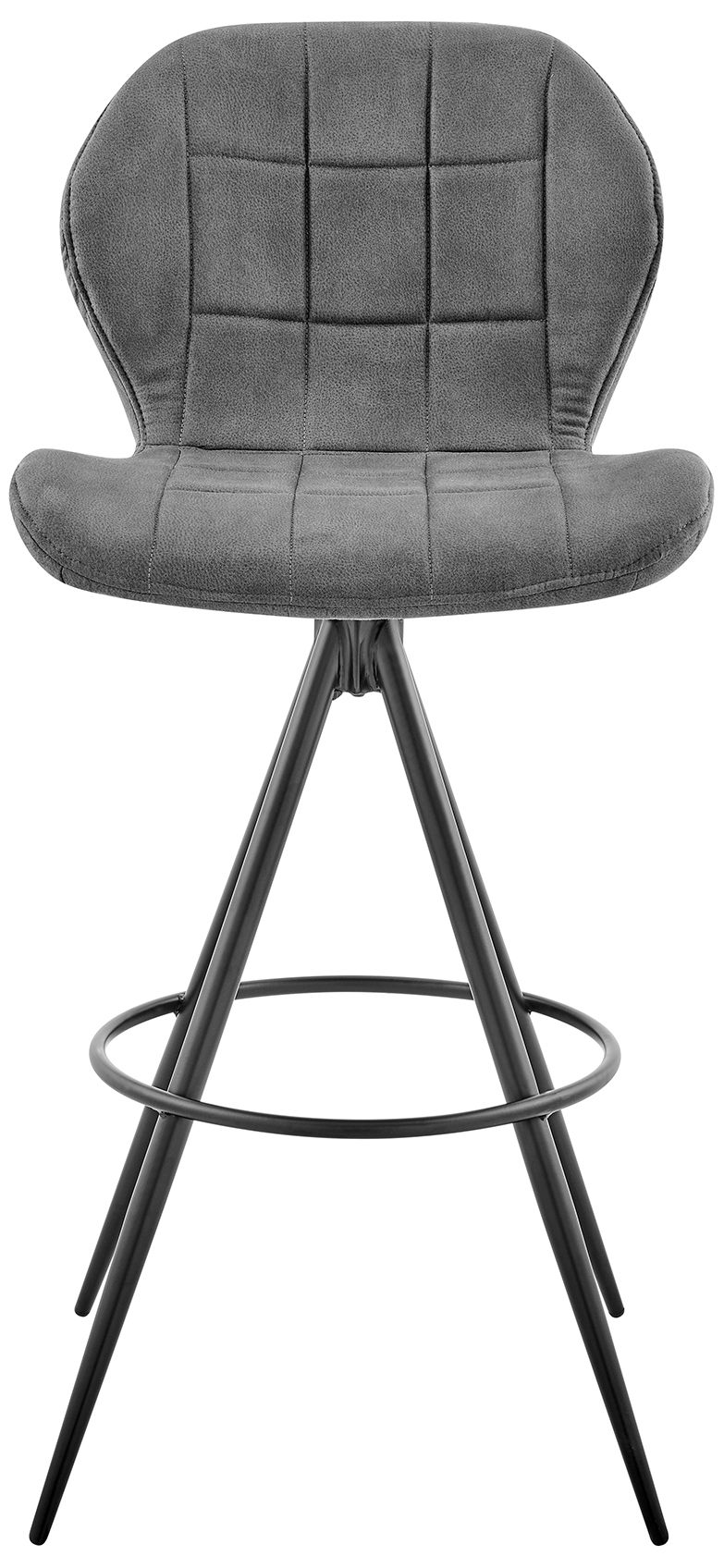 Image 3 Catalina 27 in. Barstool in Black Matte Powder Coating, Charcoal Fabric more views