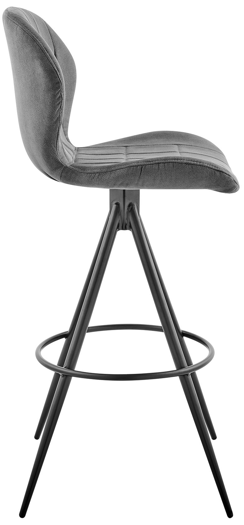 Image 4 Catalina 27 in. Barstool in Black Matte Powder Coating, Charcoal Fabric more views