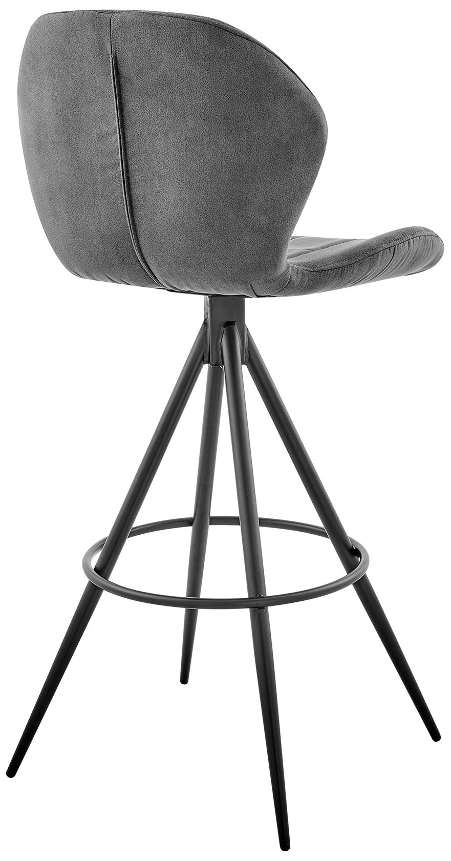 Image 5 Catalina 27 in. Barstool in Black Matte Powder Coating, Charcoal Fabric more views