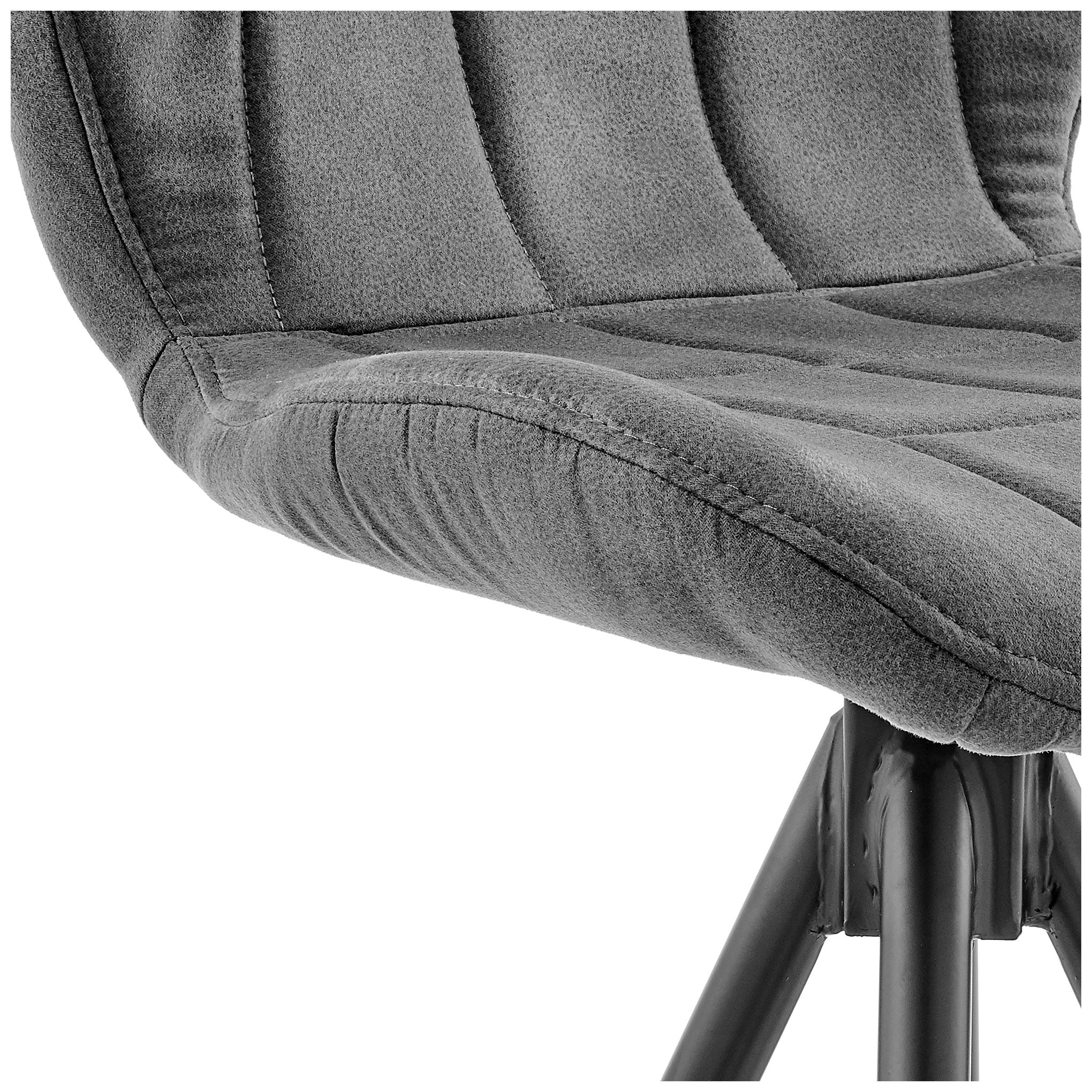 Catalina 27 in. Barstool in Black Matte Powder Coating, Charcoal Fabric