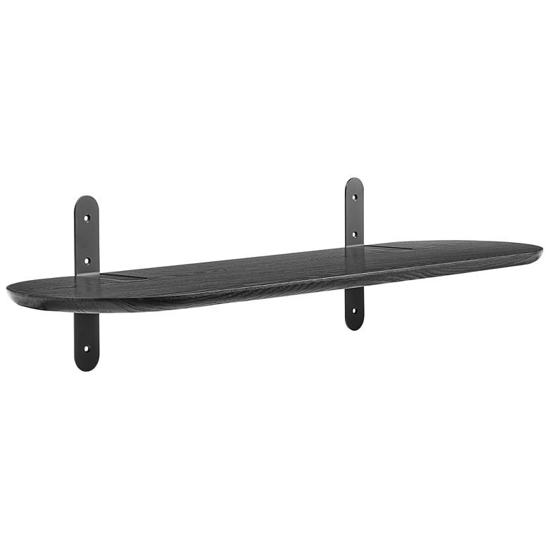 Image 2 Catalina 35 1/2" Wide Matte Black Wood Floating Wall Shelf